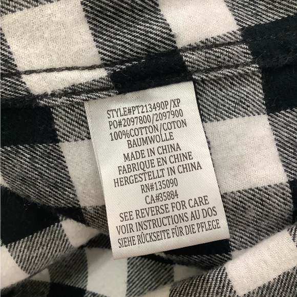 Peloton Buffalo Plaid High LowButton Front Shirt - Picture 6 of 7